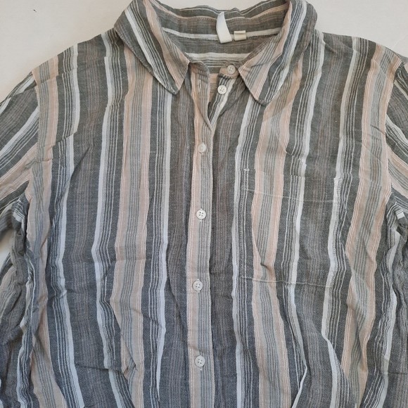 Treasure & Bond Women's Striped Front Knot Blouse M - Picture 3 of 6